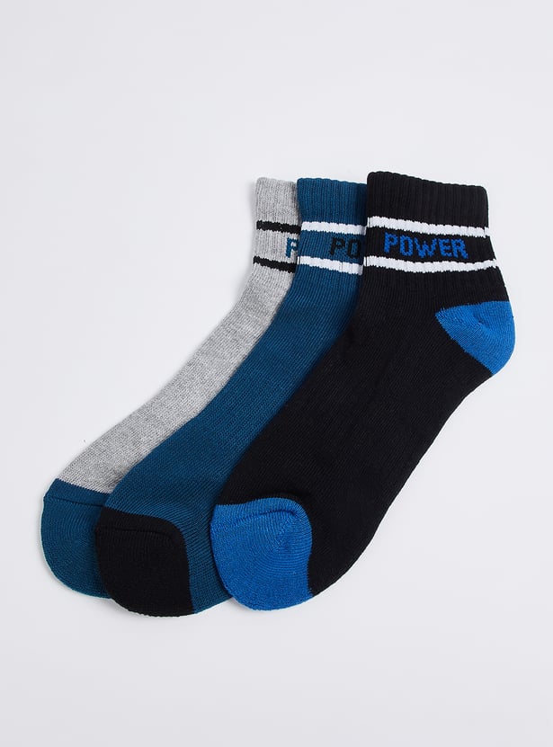 Men Colourblock Ankle-Length Socks - Pack of 3