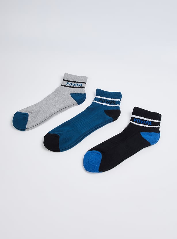 Men Colourblock Ankle-Length Socks - Pack of 3