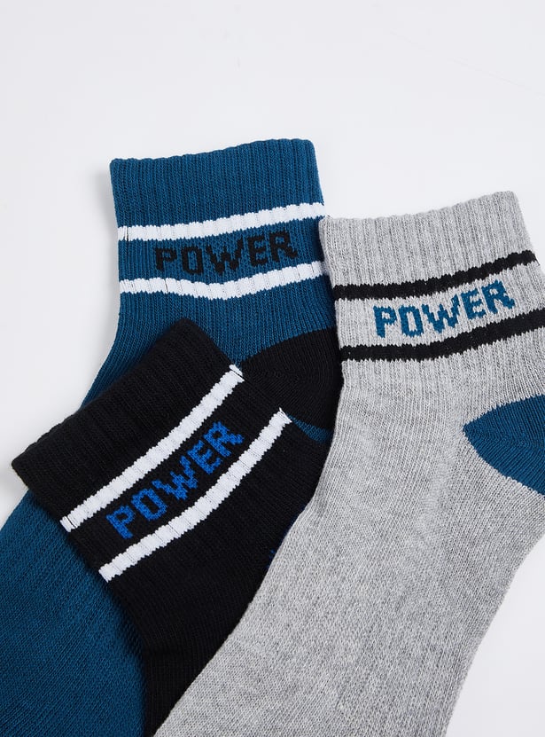 Men Colourblock Ankle-Length Socks - Pack of 3
