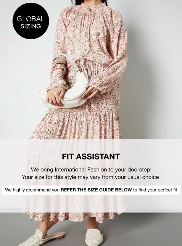 Women Printed Tiered Long Skirt