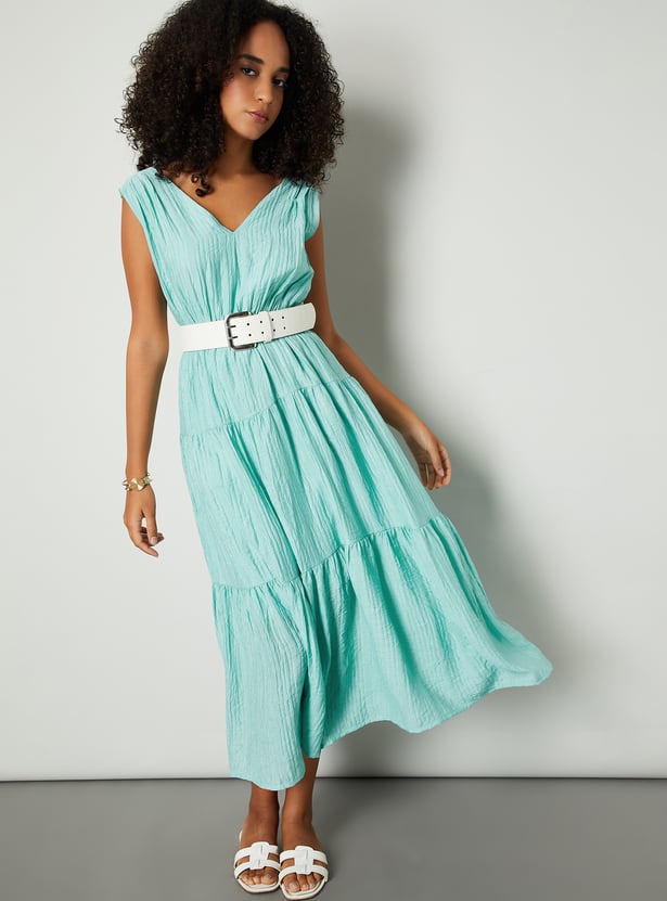 Women Textured Tiered Maxi Dress