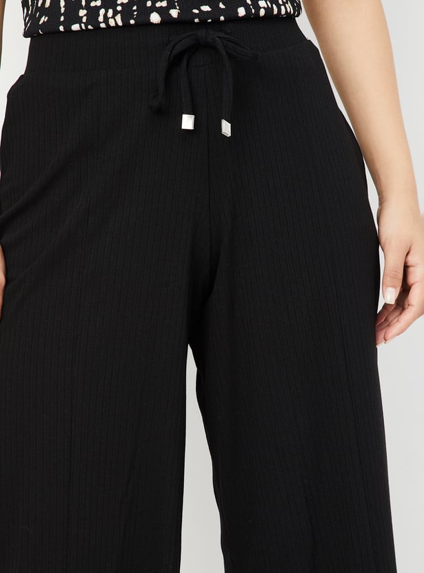 Women Ribbed Relaxed Fit Culottes