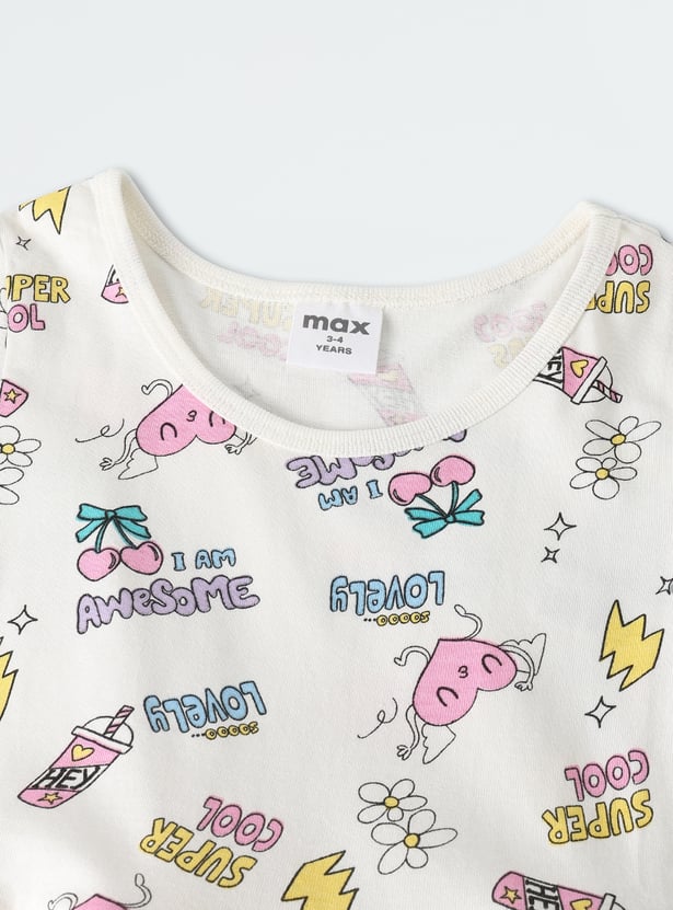 Girls Printed Fit and Flare Dress