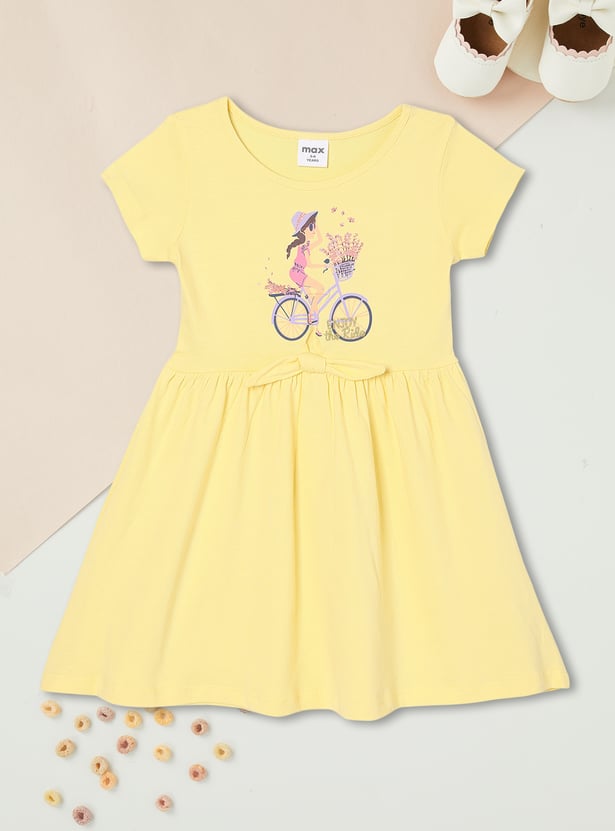 Girls Printed Fit and Flare Dress