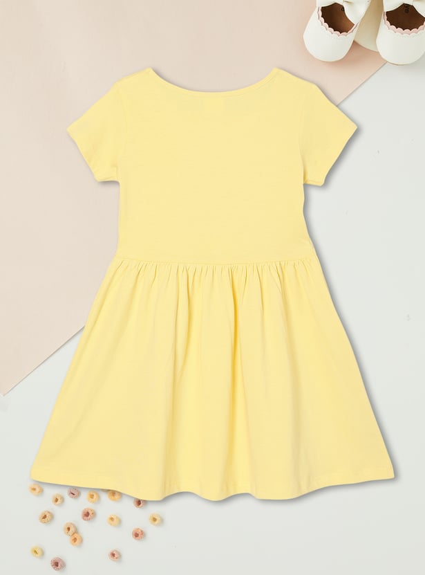 Girls Printed Fit and Flare Dress