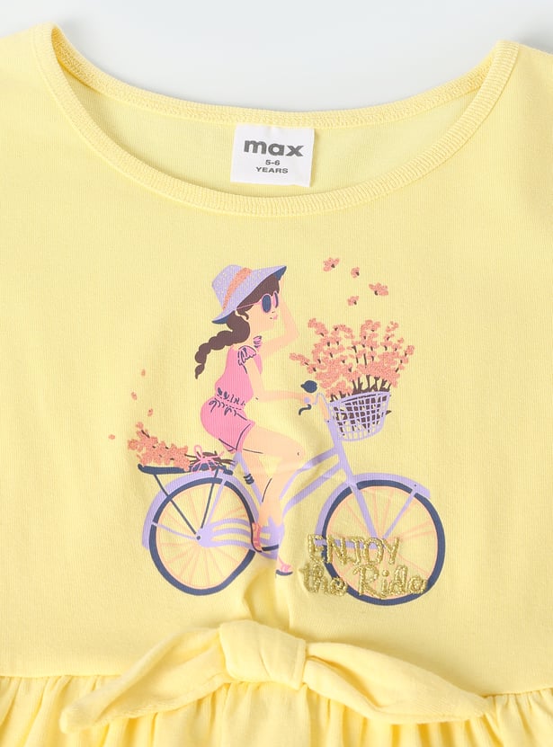 Girls Printed Fit and Flare Dress