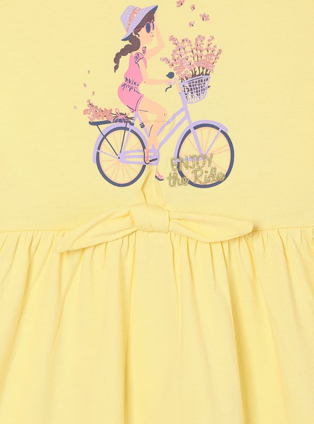 Girls Printed Fit and Flare Dress