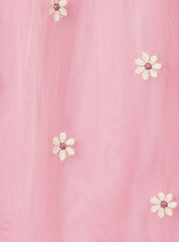 Girls Floral Applique Dress