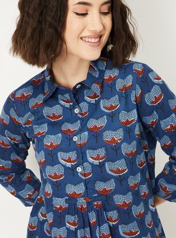 Women Printed A-line Kurti