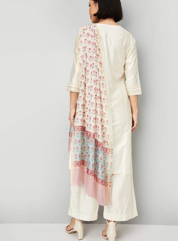 Patchwork Straight Kurta Set