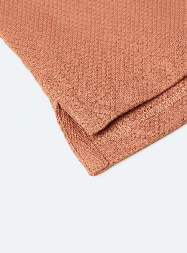Boys Textured Polo T-shirt