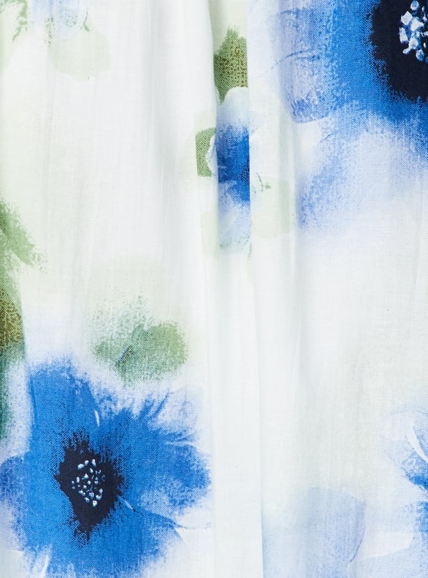 Women Floral Print Midi Skirt