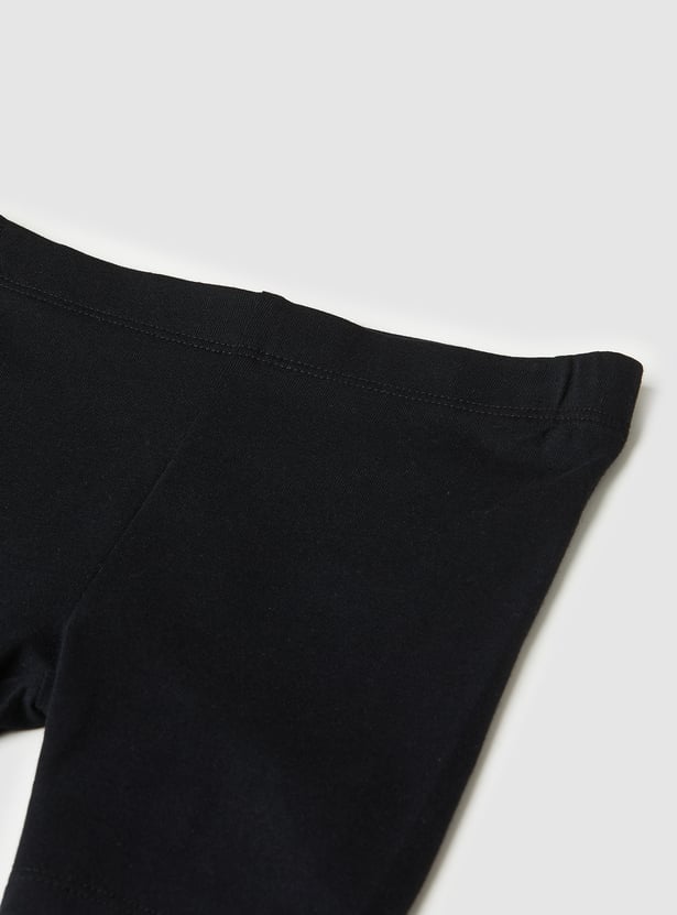 Girls Solid Knit Shorts - Pack of 2