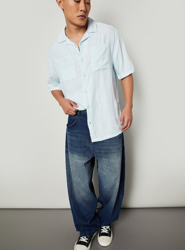 Men Textured Relaxed Fit Shirt