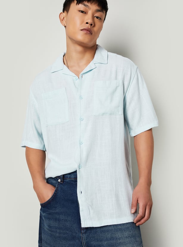Men Textured Relaxed Fit Shirt