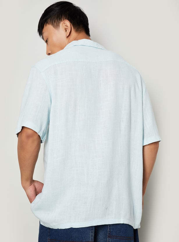 Men Textured Relaxed Fit Shirt