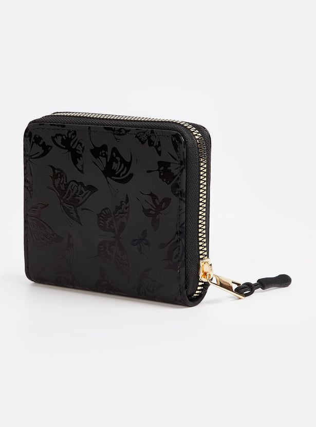 Textured Zip-Around Wallet