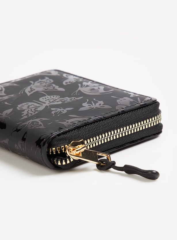 Textured Zip-Around Wallet