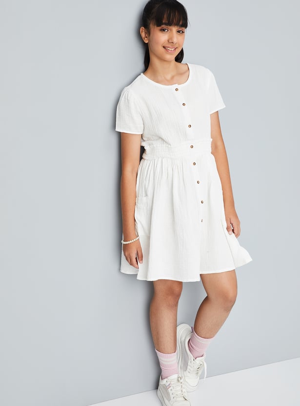 Girls Textured Dress