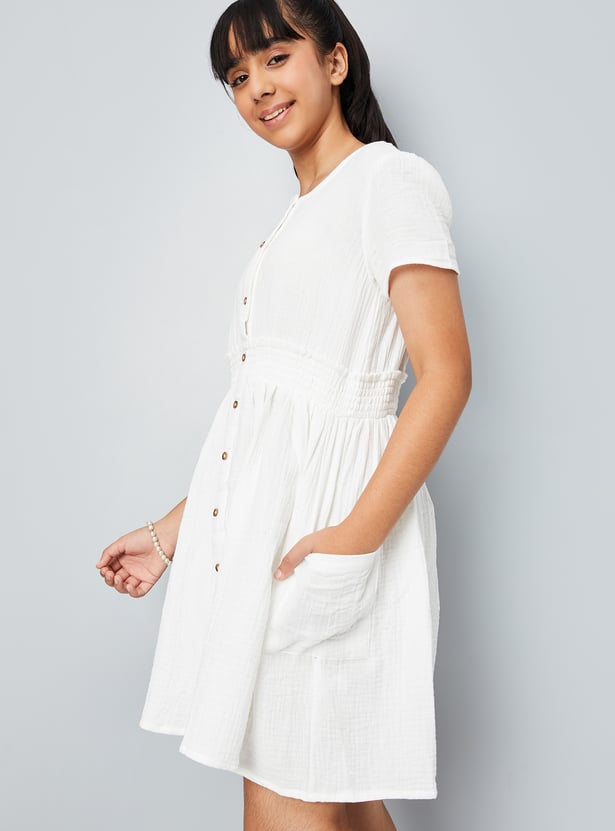 Girls Textured Dress
