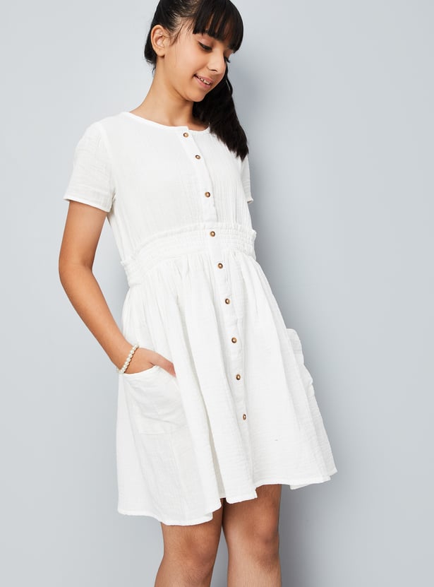 Girls Textured Dress