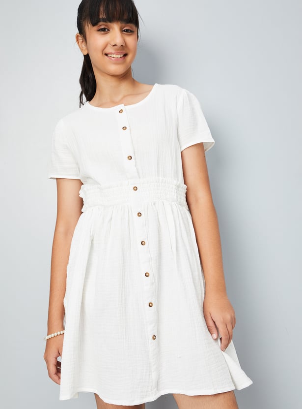 Girls Textured Dress