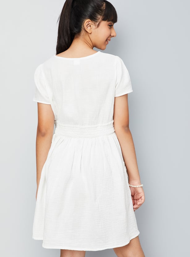 Girls Textured Dress