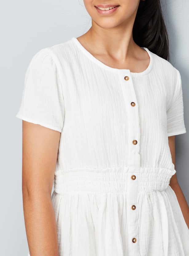 Girls Textured Dress