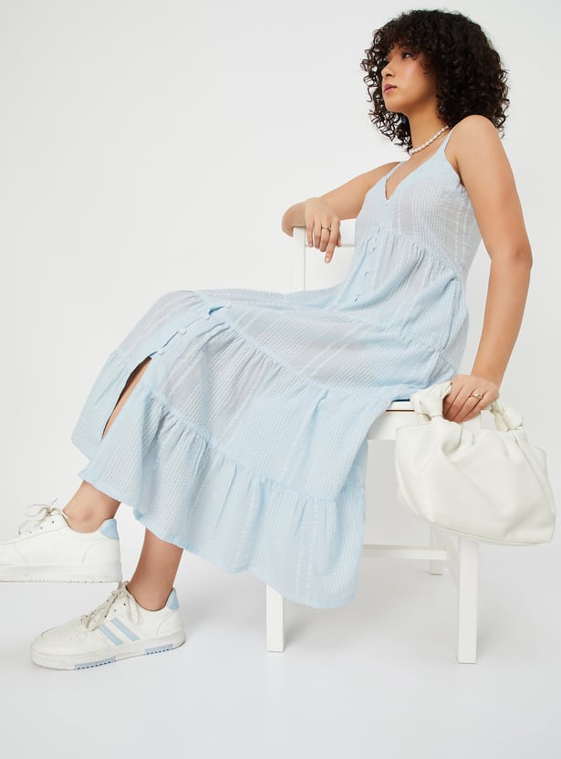 Kalki x Max Women Seersucker Tiered dress