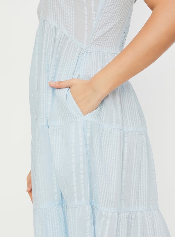 Kalki x Max Women Seersucker Tiered dress
