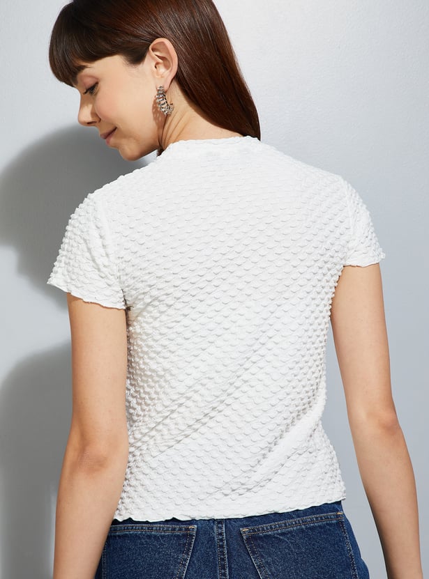 URB_N Women Textured Crop Top