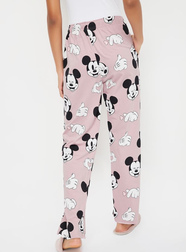 Women Mickey Print Pyjamas