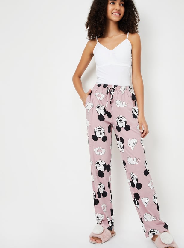 Women Mickey Print Pyjamas