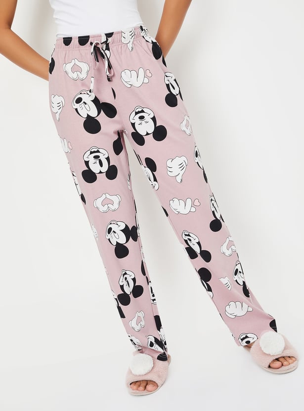 Women Mickey Print Pyjamas