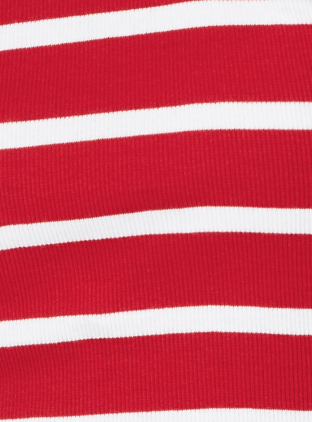 Women Striped Athleisure Crop Tank Top