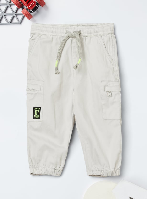 Boys Solid Cargo Joggers