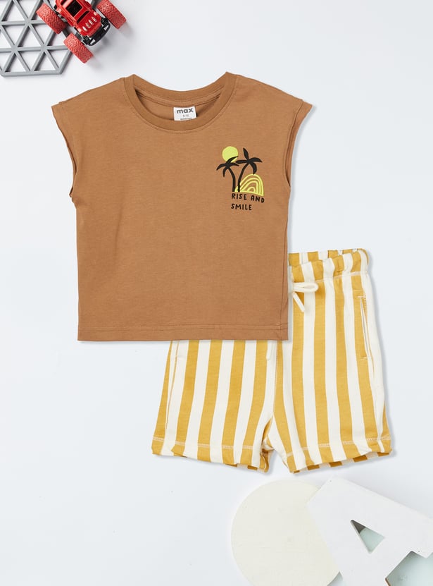 Boys Printed Shorts Set