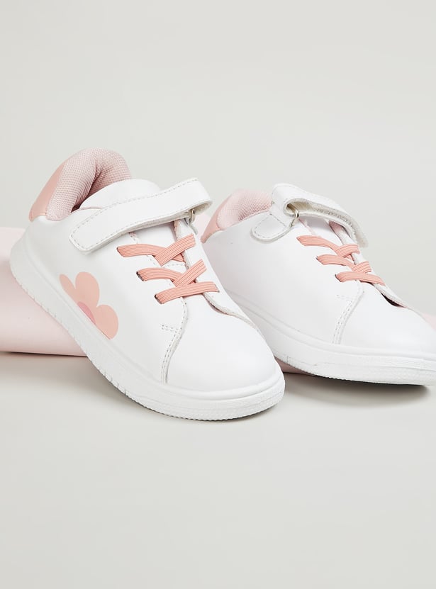 Girls Floral Print Sneakers