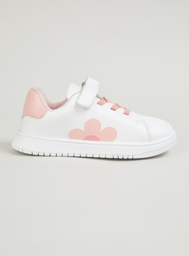 Girls Floral Print Sneakers