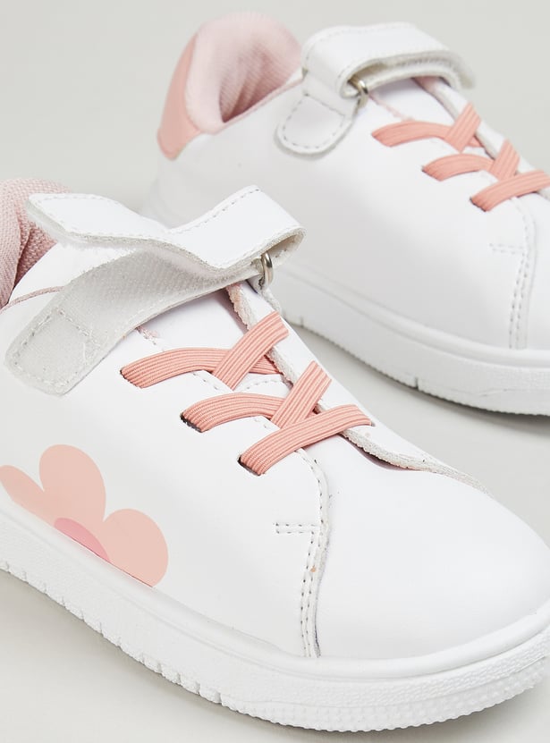 Girls Floral Print Sneakers