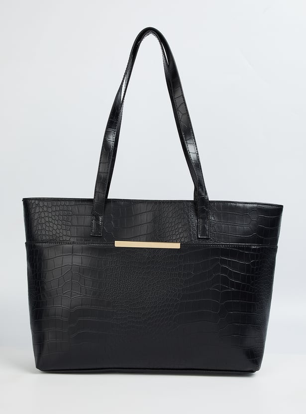 Textured Women's Midi Tote Shoulder Bag