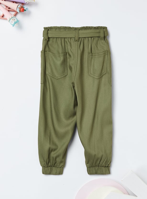 Girls Solid Jogger Trousers