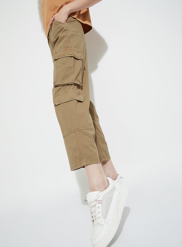 URB_N Women Solid Cargo Trousers