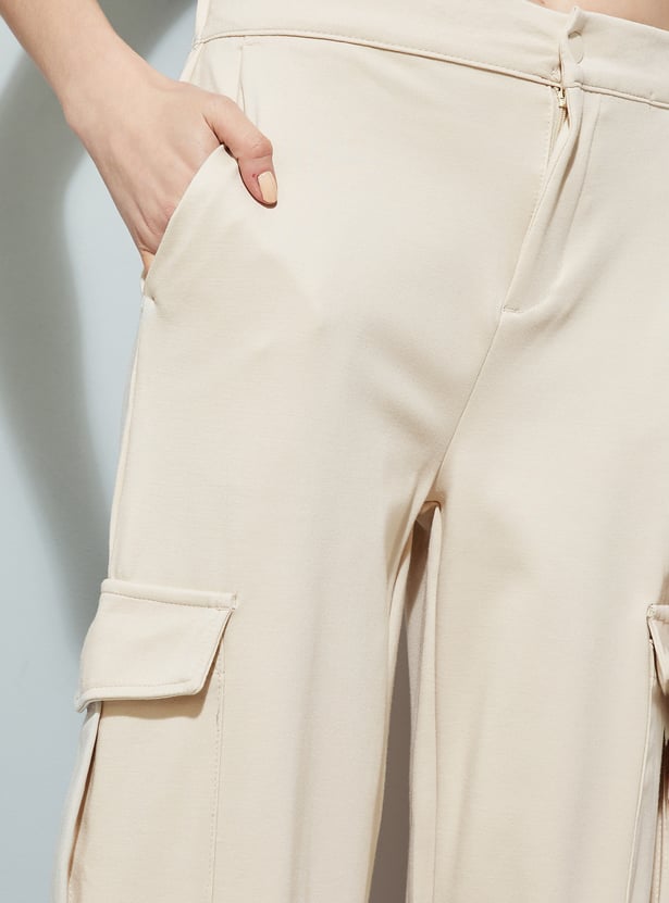 ALAYA F x URB_N Women Textured Cargo Joggers