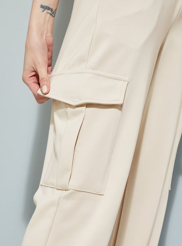 ALAYA F x URB_N Women Textured Cargo Joggers