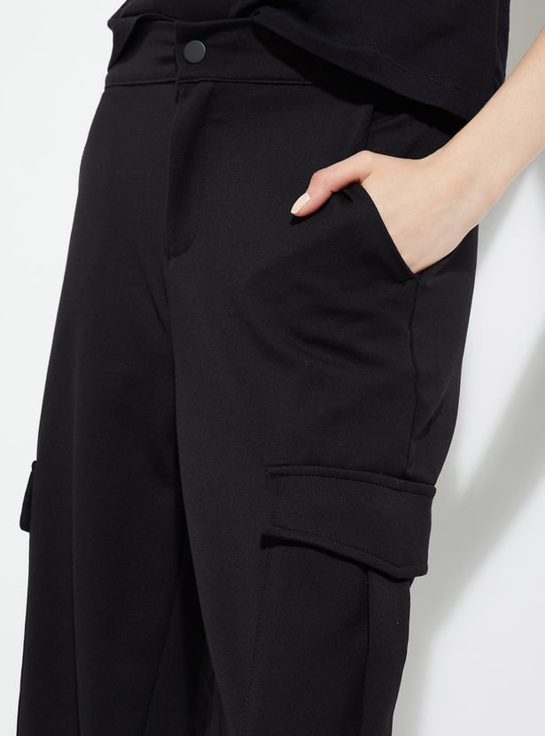 ALAYA F x URB_N Women Textured Cargo Joggers