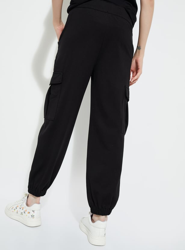 ALAYA F x URB_N Women Textured Cargo Joggers