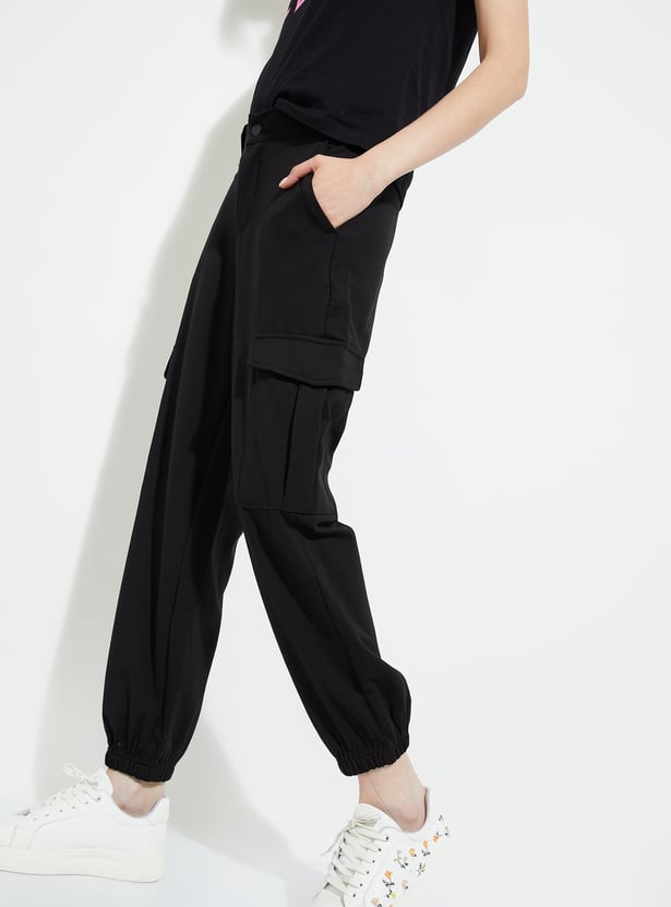 ALAYA F x URB_N Women Textured Cargo Joggers