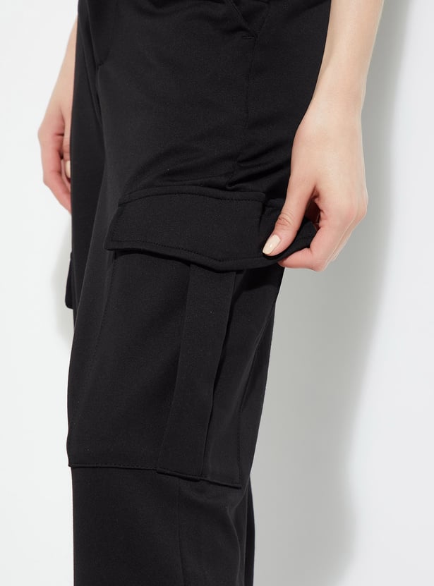 ALAYA F x URB_N Women Textured Cargo Joggers