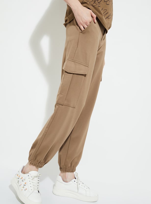 ALAYA F x URB_N Women Textured Cargo Joggers